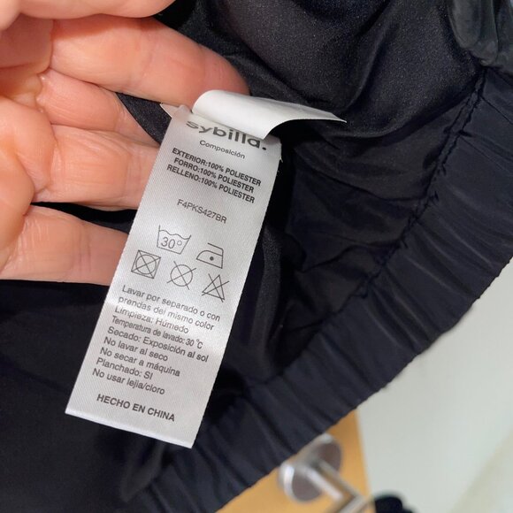 Sybilla Womens  Jacket Size Small Black Color Block Puffer Pockets Full Zip - Picture 5 of 8